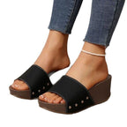 Damen Wedge-Sandalen mit glitzernden Detail und modischem Leo-Muster R&B