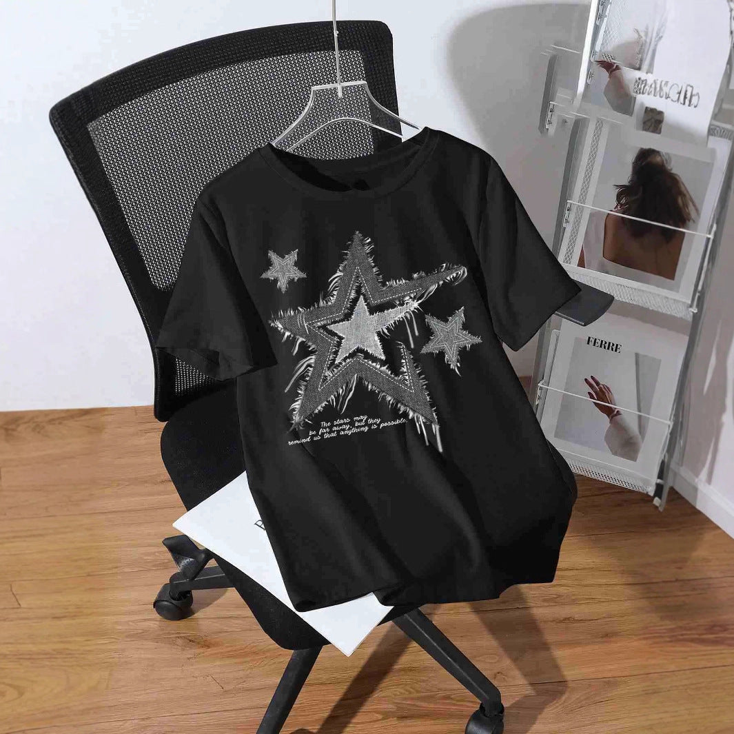 Damen T-Shirt mit trendigem Sternmotiv und lässiger Passform R&B