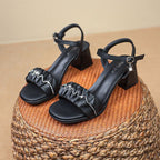Damen elegante Riemchen Sandalen mit Rüschendetail R&B