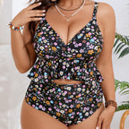 Damen Flatterndes Bikiniset mit Blumenmuster R&B