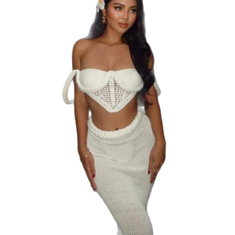 Damen Häkel-Bikini-Set mit verstellbaren Trägern und elastischem Bund R&B