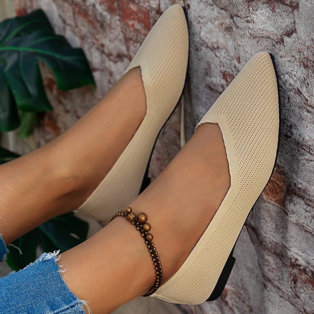 Damen Elegante Slip-On Ballerinas mit modischer Punktstruktur R&B