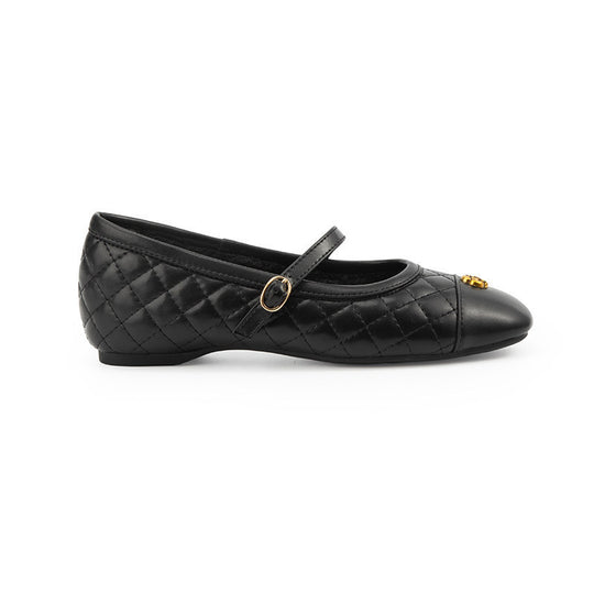 Damen Ballerinas mit glänzender Stepp-Optik und eleganter Riemchenverzierung R&B