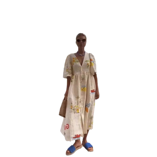 Damen Sommerkleid mit floralem Design R&B