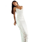Damen Elegantes Sommerkleid mit Spitzenoberteil und verstellbaren Trägern R&B