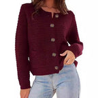 Damen Strickjacke mit dekorativen Knöpfen und praktischen Taschen R&B