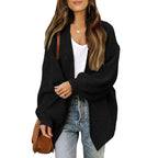 Damen lockerer Strickcardigan mit voluminösen Ärmeln und strukturiertem Design R&B