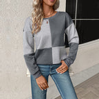 Damen Lässiger Sweatshirt mit modernen geometrischen Mustern R&B