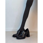 Damen Elegante Pumps mit komfortablem Blockabsatz und dekorativem Riemen R&B