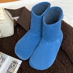 Damen warme Hausschuhstiefel mit flauschigem Innenfutter und hochwertiger Wildlederoberfläche R&B