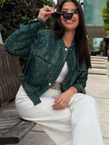 Damen modische Utility-Jacke mit Taschen und Druckknöpfen R&B