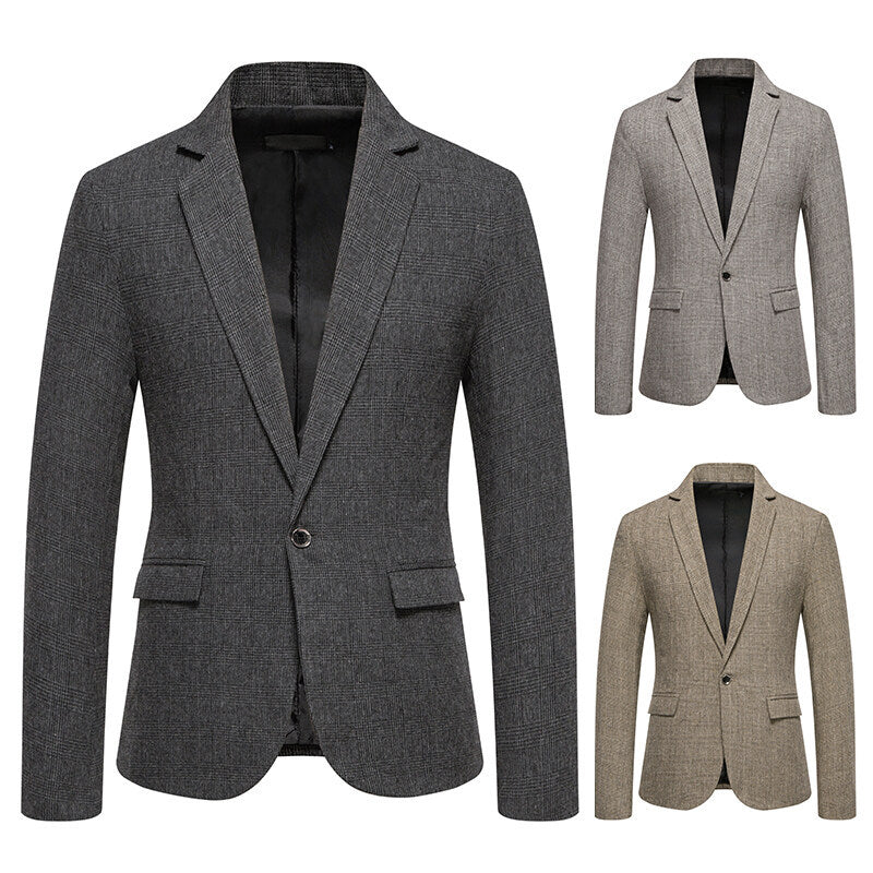Herren eleganter Blazer mit feinem Karomuster