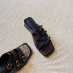 Damen modische Pantoletten mit verstellbaren Riemen und stilvollem Design R&B