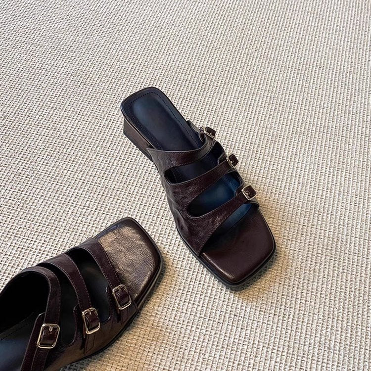 Damen modische Pantoletten mit verstellbaren Riemen und stilvollem Design R&B
