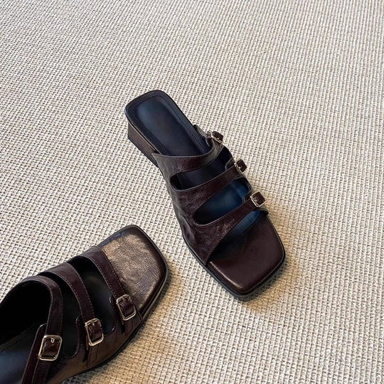 Damen modische Pantoletten mit verstellbaren Riemen und stilvollem Design R&B