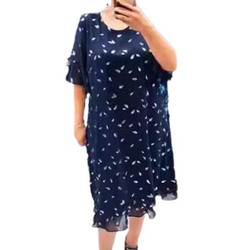 Damen Luftiges Sommerkleid mit floralem Design und chiffonartigem Oberteil R&B