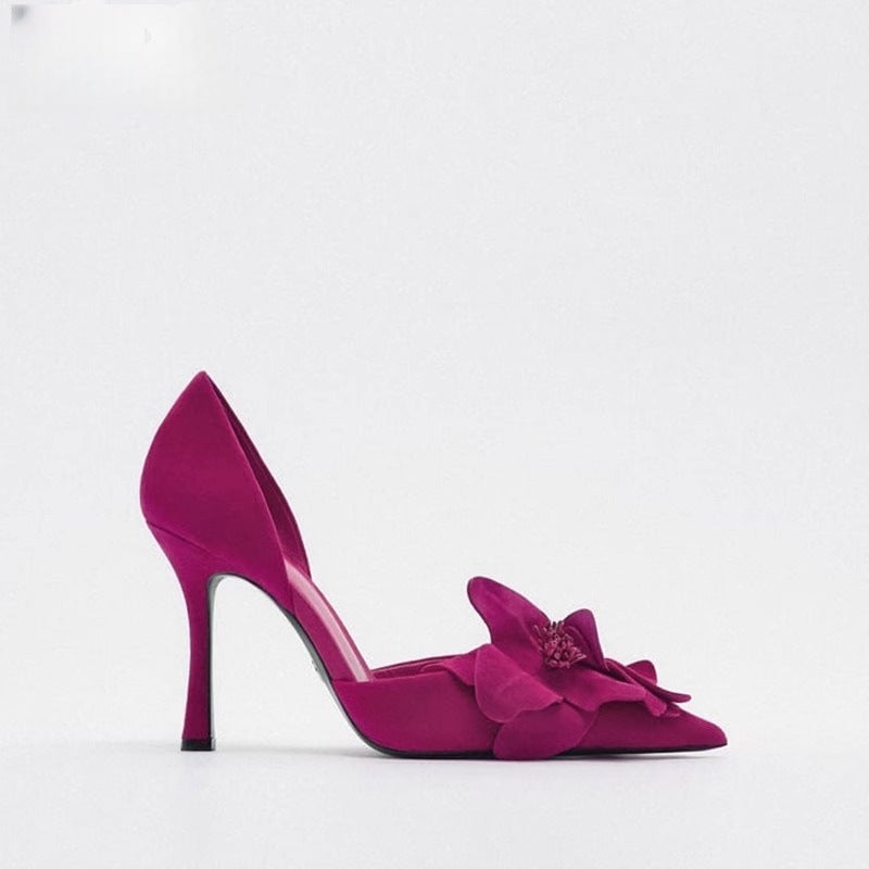 Damen elegante Spitze Pumps mit floralem Design R&B