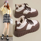 Damen Warmfutter Sneakers mit dickem Plateau R&B