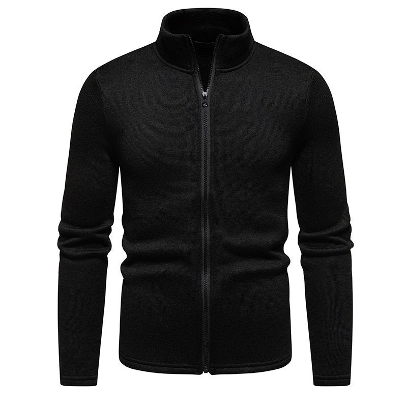 Herren Fleecejacke mit hoher Stehkragen und durchgehendem Reißverschluss R&B
