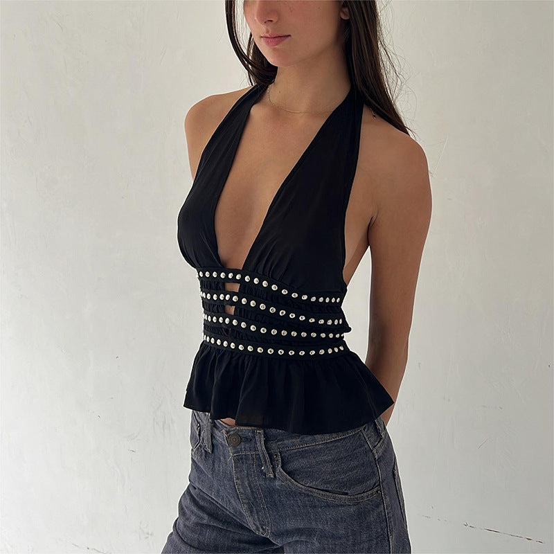 Damen Off-Shoulder Top mit zarten Spitzenakzenten R&B