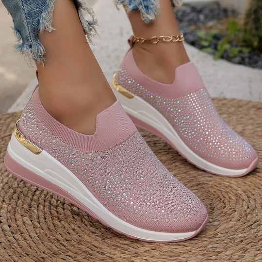 Damen Glitzernde Slip-On Sneakers mit atmungsaktivem Obermaterial und modischem Design R&B