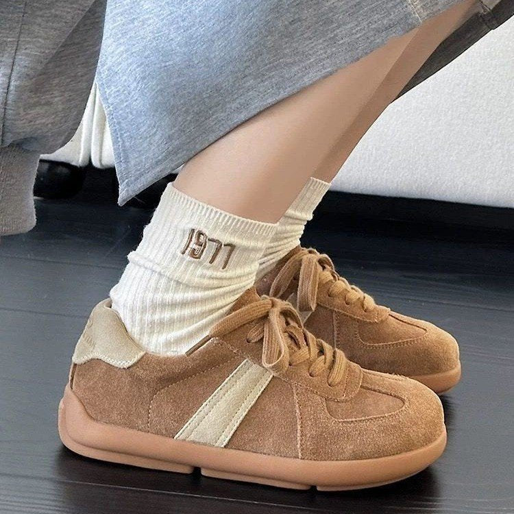 Damen Sportliche Veloursleder Sneakers mit dämpfender Sohle R&B