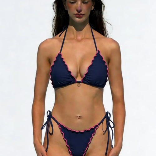 Damen Triangel-Bikini mit verspielten Rüschen R&B