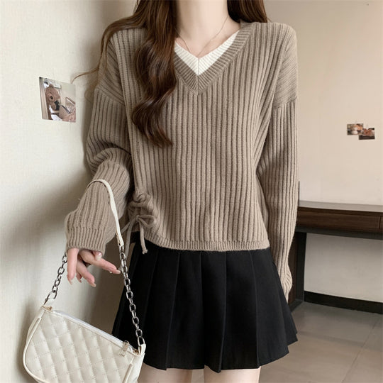 Damen lässiger Strickpullover R&B