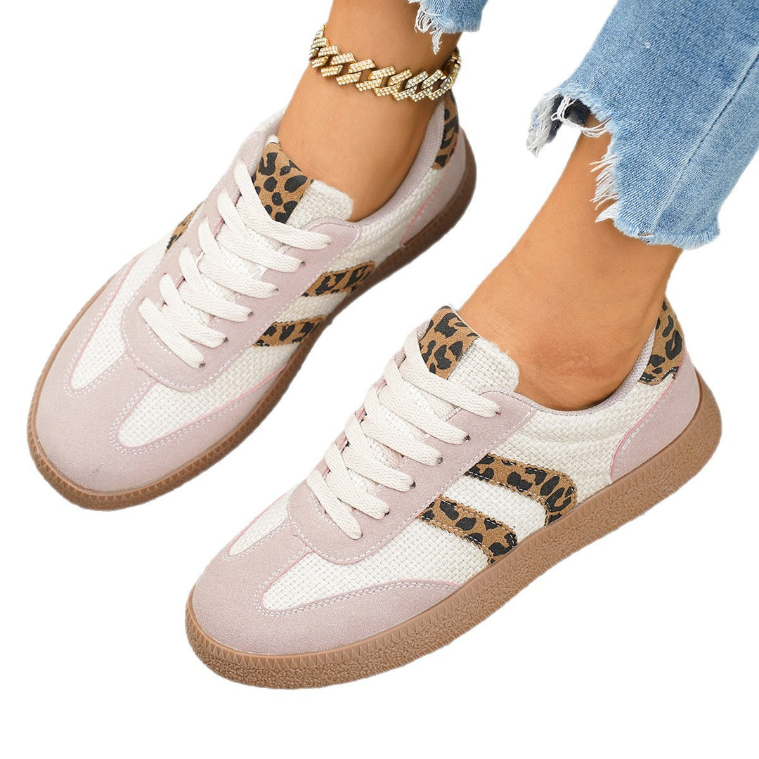 Damen Sportliche Sneakers mit Leoprint-Design und atmungsaktiver Oberflächenstruktur R&B