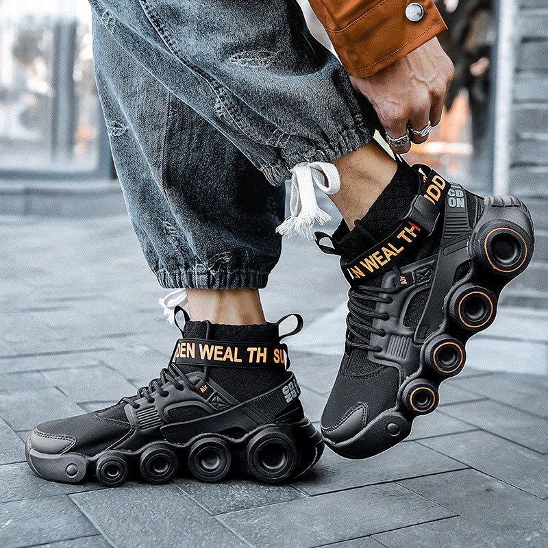 Damen Streetwear High-Top Sneakers mit innovativem Riemensystem R&B