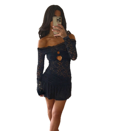 Damen Strandkleid mit zarten Spitzenakzenten und verführerischer Schnürung R&B