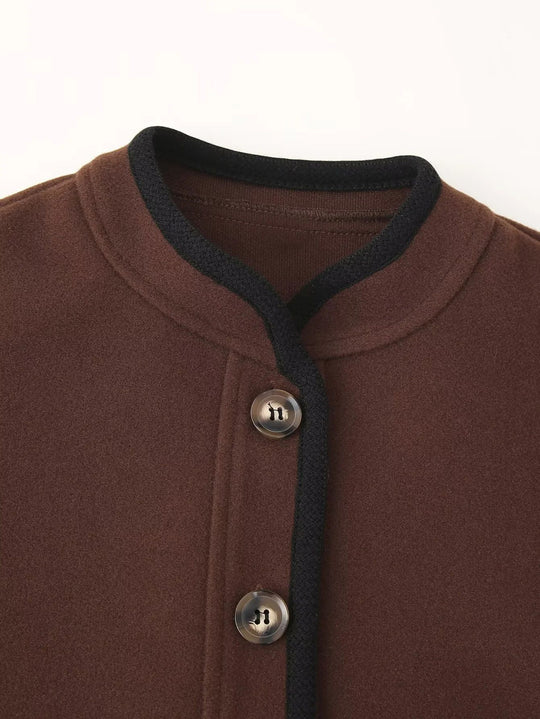 Damen elegante Übergangsjacke mit dekorativen Knöpfen R&B