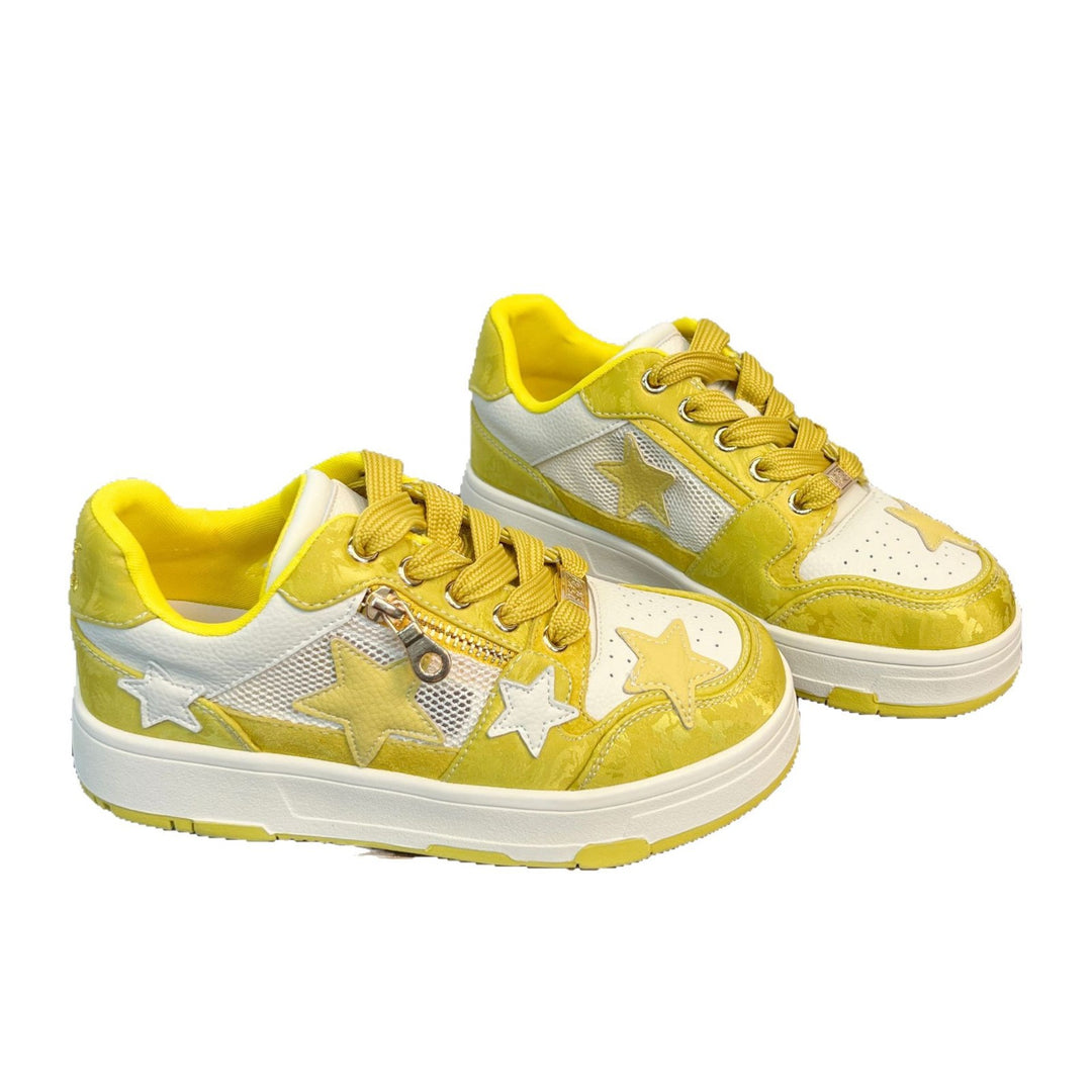 Damen Sneakers mit dekorativen Sternenapplikationen und stabiler Laufsohle R&B