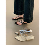 Damen elegante Slingback-Sandalen mit schicker Schnalle R&B