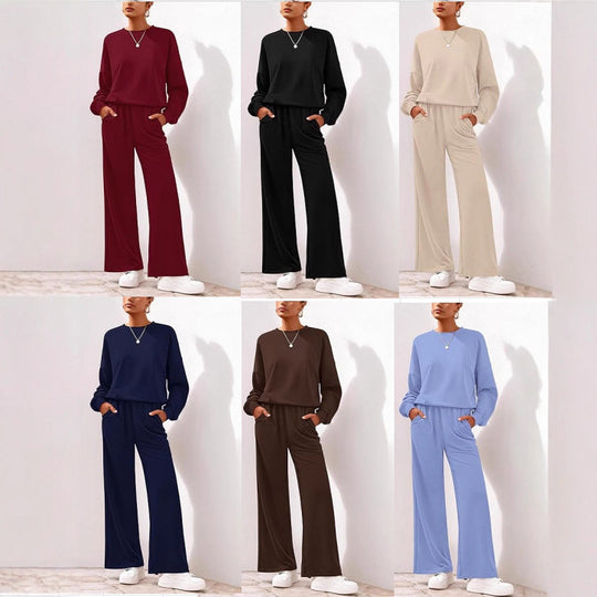 Damen Komfortabler Sweatsuit mit weitem Bein und lässigem Schnitt R&B