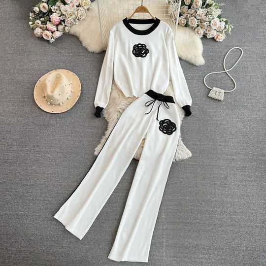 Damen elegantes und komfortables Freizeit-Set mit floralem Design R&B