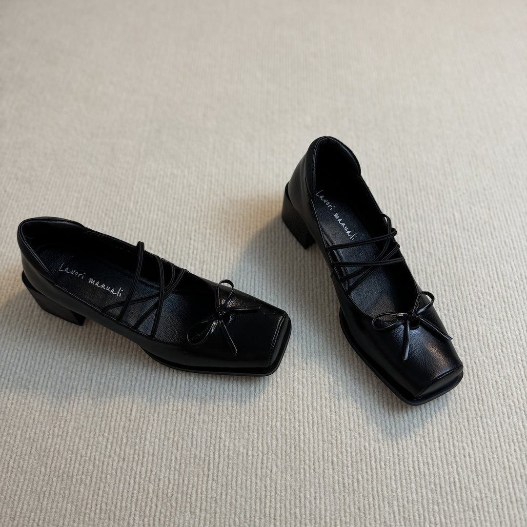 Damen Ballerinas mit eleganter Schnürung und dekorativem Schleifen-Detail R&B