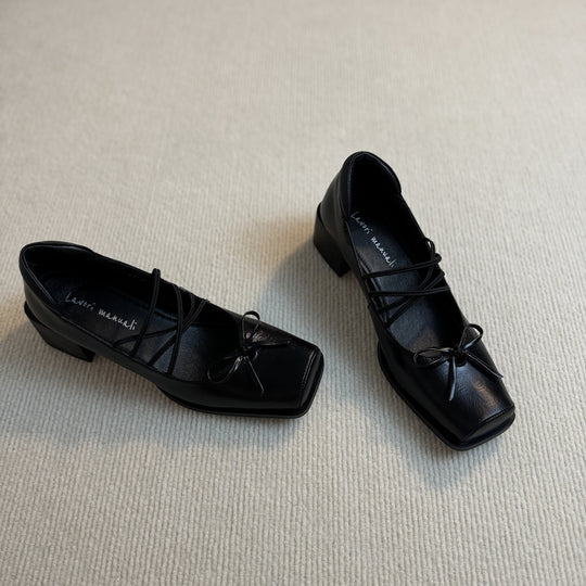 Damen Ballerinas mit eleganter Schnürung und dekorativem Schleifen-Detail R&B