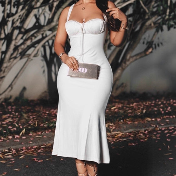 Damen Elegantes Maxikleid mit raffinierten Trägerdetails und figurbetonter Silhouette R&B