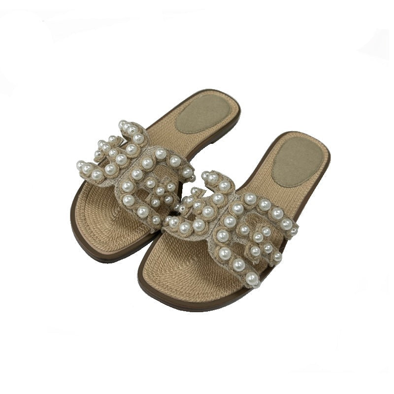 Damen Perlenbesetzte Sommerschuhe