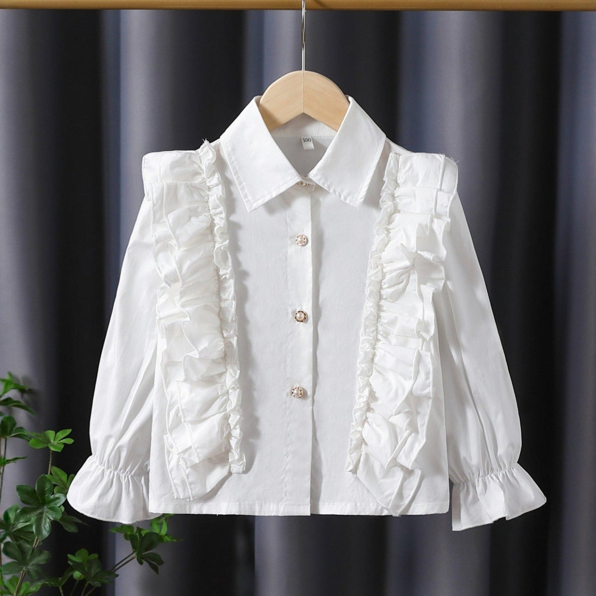 Mädchen Bluse mit Rüschendetails und eleganten Puffärmeln R&B