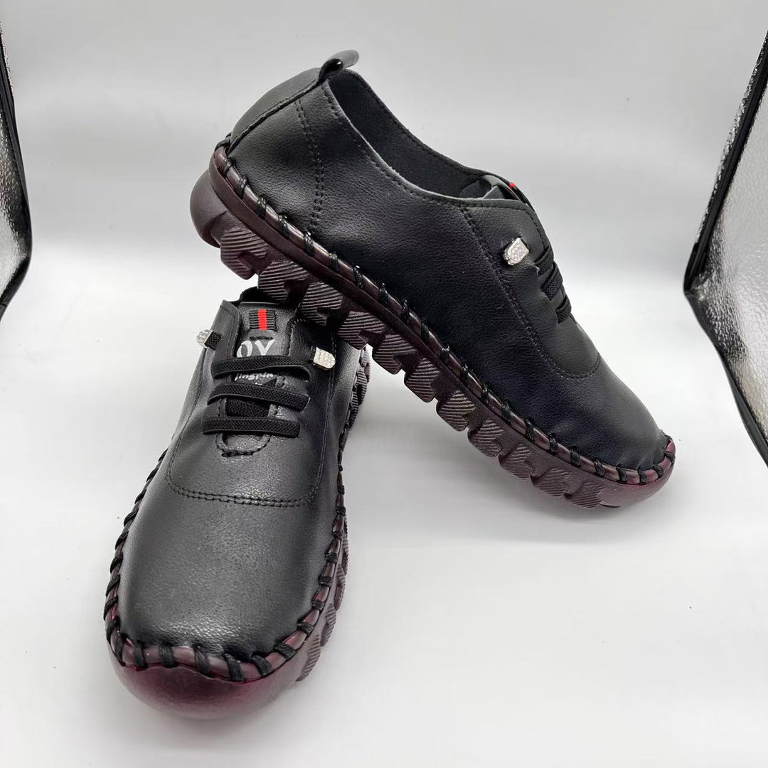 Damen komfortable Slipper-Schuhe aus mit rutschfester Sohle und elastischen Einsätzen R&B