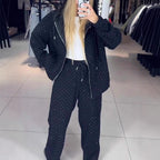Damen Sportliches Sweat-Outfit mit Kapuze und weiter Passform R&B