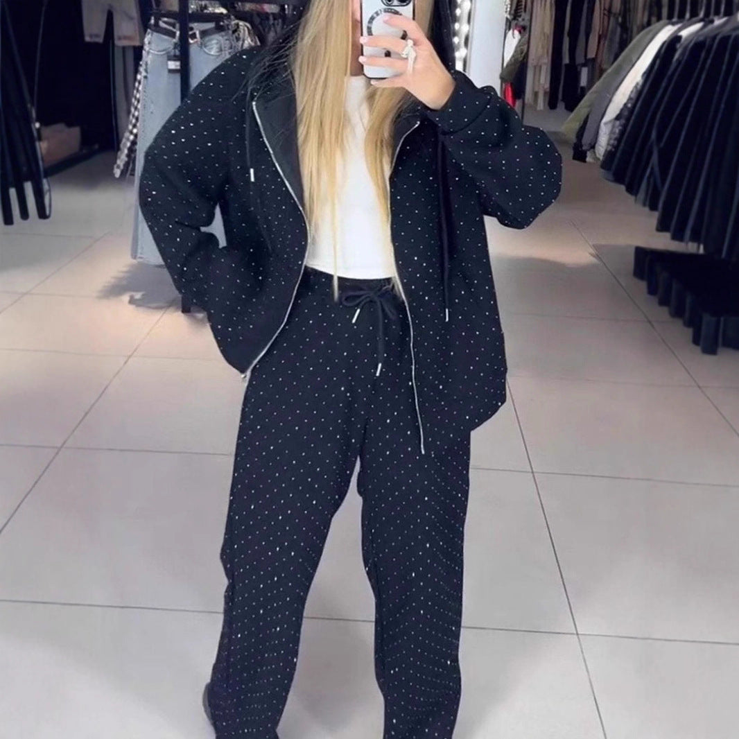 Damen Sportliches Sweat-Outfit mit Kapuze und weiter Passform R&B