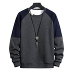 Herren modischer Sweatshirt mit Kontrastärmel Hedi-Mode