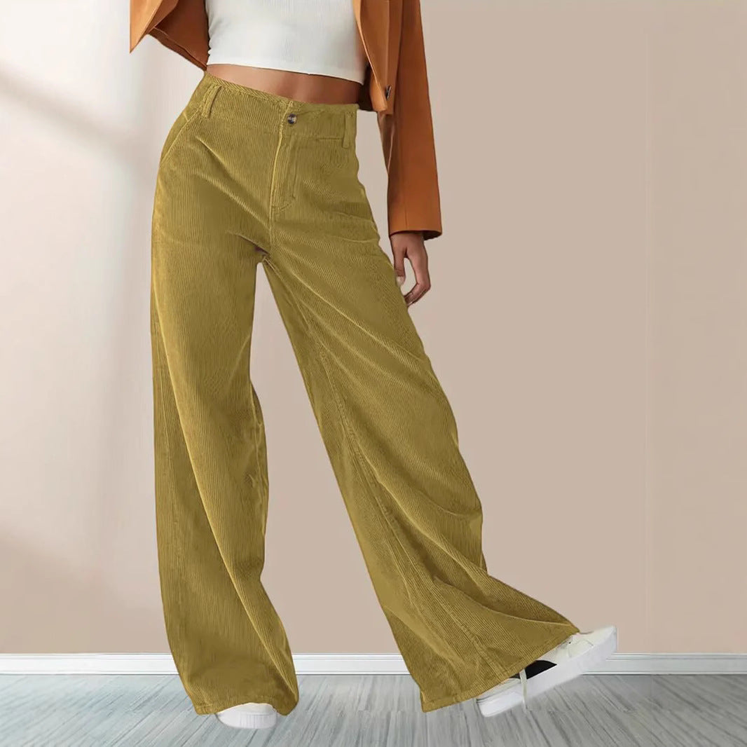 Damen Weit geschnittene Stoffhose mit eleganten Taschen R&B
