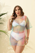 Damen transparenter Strandüberwurf aus leichtem Netzmaterial R&B