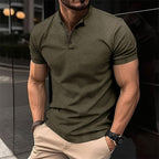 Herren Polohemd mit modernem Stehkragen und leichter Baumwollqualität