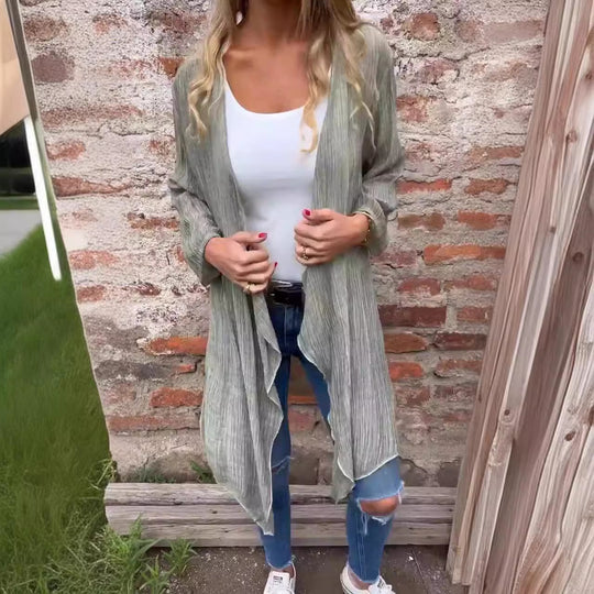 Damen lässige Langarmjacke aus luftiger Sommerqualität R&B