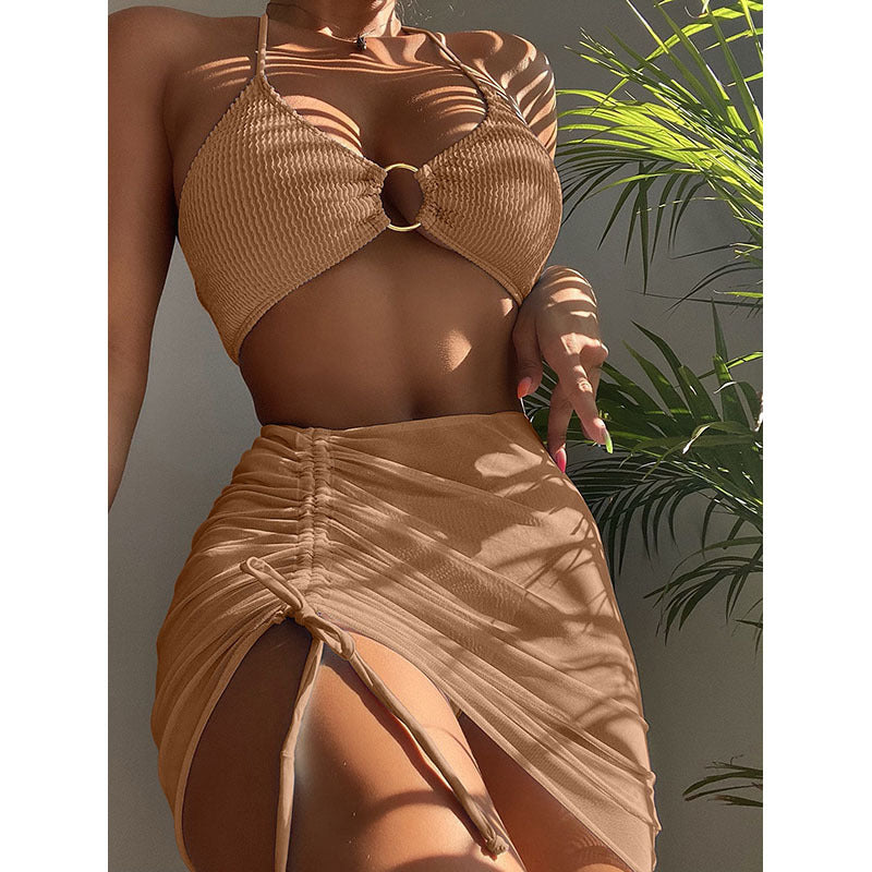 Damen Bikiniset mit modischem Wickelrock und raffiniertem Ringdetail R&B